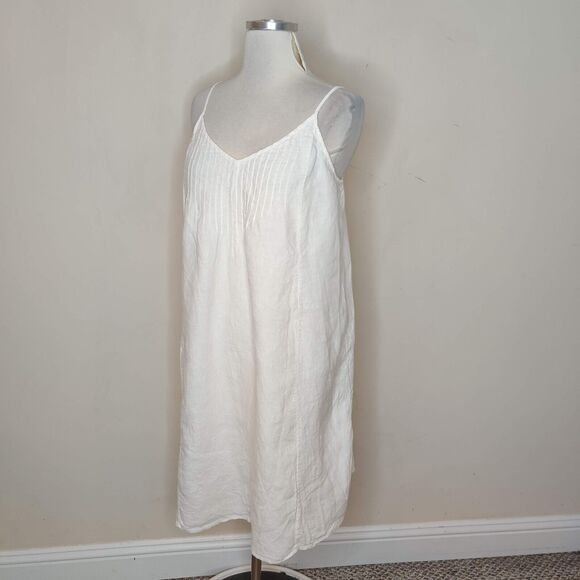 Boden Linen Sleeveless Dress White Tank Dress - Picture 4 of 9
